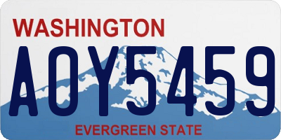 WA license plate AOY5459