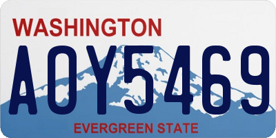 WA license plate AOY5469