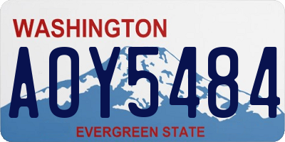 WA license plate AOY5484