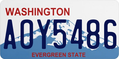 WA license plate AOY5486