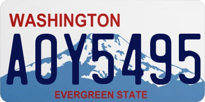 WA license plate AOY5495