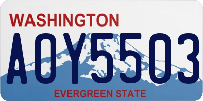 WA license plate AOY5503