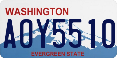 WA license plate AOY5510