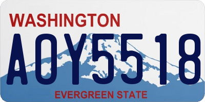 WA license plate AOY5518