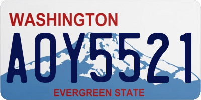 WA license plate AOY5521