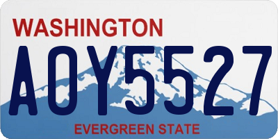 WA license plate AOY5527