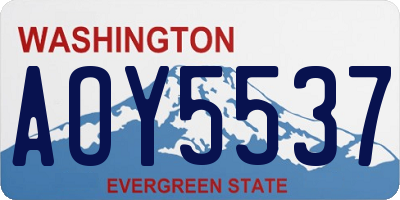 WA license plate AOY5537