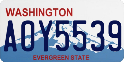 WA license plate AOY5539