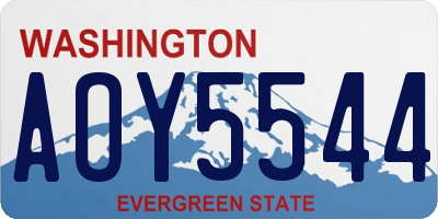 WA license plate AOY5544