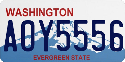 WA license plate AOY5556