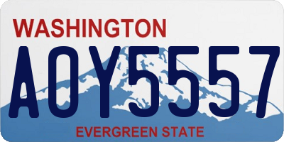 WA license plate AOY5557