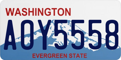 WA license plate AOY5558
