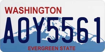 WA license plate AOY5561