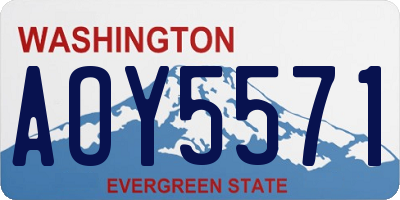 WA license plate AOY5571