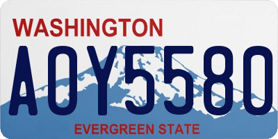 WA license plate AOY5580