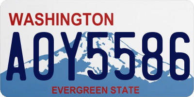 WA license plate AOY5586
