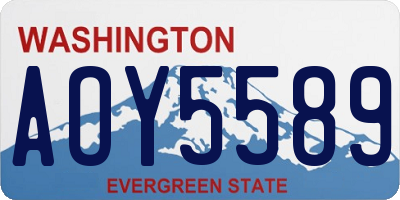 WA license plate AOY5589