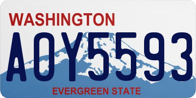 WA license plate AOY5593