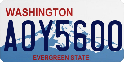 WA license plate AOY5600