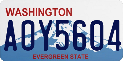 WA license plate AOY5604