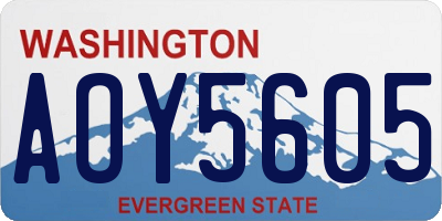 WA license plate AOY5605