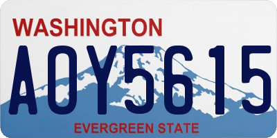 WA license plate AOY5615