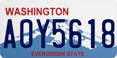 WA license plate AOY5618