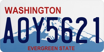 WA license plate AOY5621