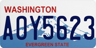 WA license plate AOY5623