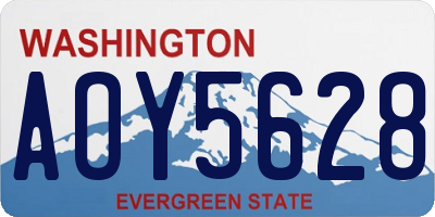 WA license plate AOY5628