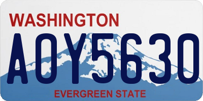 WA license plate AOY5630