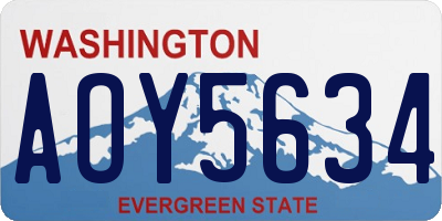 WA license plate AOY5634