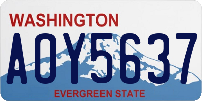 WA license plate AOY5637