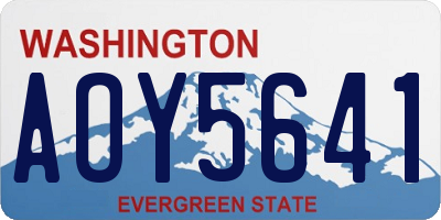 WA license plate AOY5641