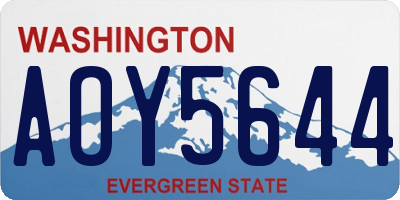 WA license plate AOY5644