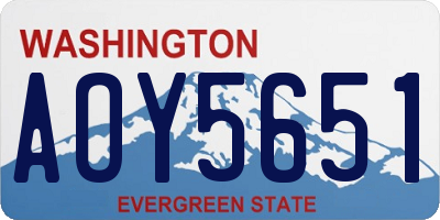 WA license plate AOY5651