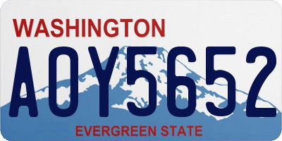 WA license plate AOY5652