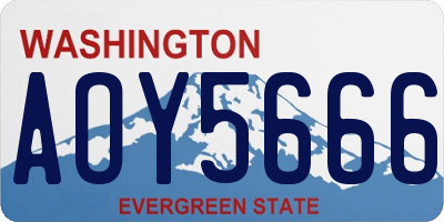 WA license plate AOY5666