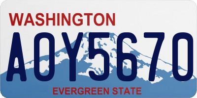 WA license plate AOY5670