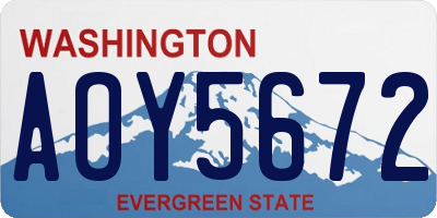 WA license plate AOY5672