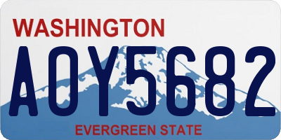 WA license plate AOY5682