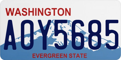 WA license plate AOY5685