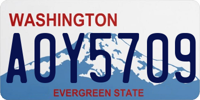 WA license plate AOY5709