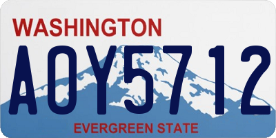WA license plate AOY5712