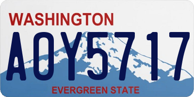 WA license plate AOY5717