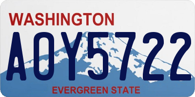 WA license plate AOY5722