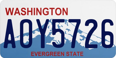 WA license plate AOY5726