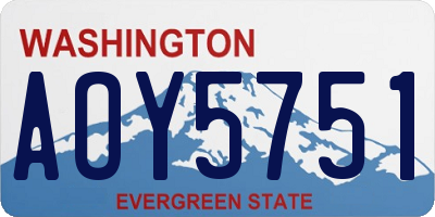 WA license plate AOY5751