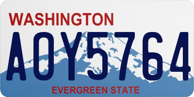 WA license plate AOY5764
