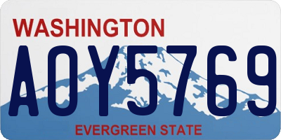 WA license plate AOY5769